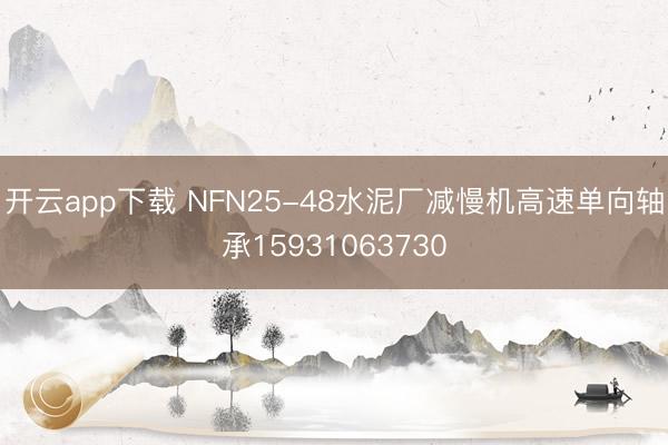 开云app下载 NFN25-48水泥厂减慢机高速单向轴承15931063730