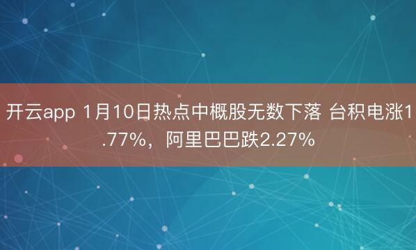 开云app 1月10日热点中概股无数下落 台积电涨1.77%，阿里巴巴跌2.27%