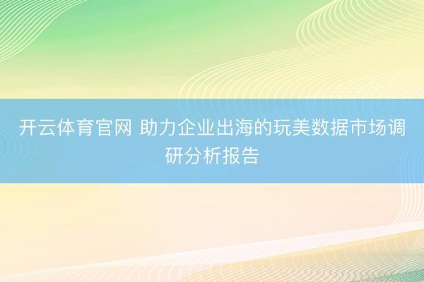 开云体育官网 助力企业出海的玩美数据市场调研分析报告