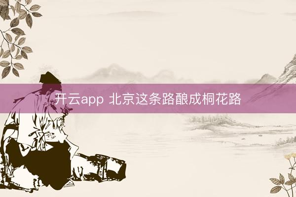 开云app 北京这条路酿成桐花路