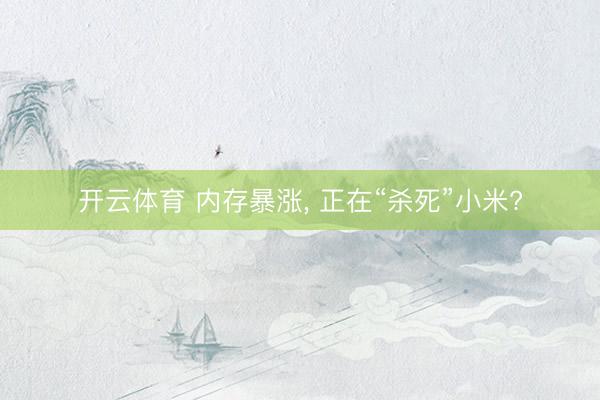 开云体育 内存暴涨， 正在“杀死”小米?