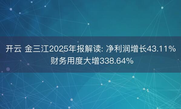开云 金三江2025年报解读: 净利润增长43.11% 财务用度大增338.64%