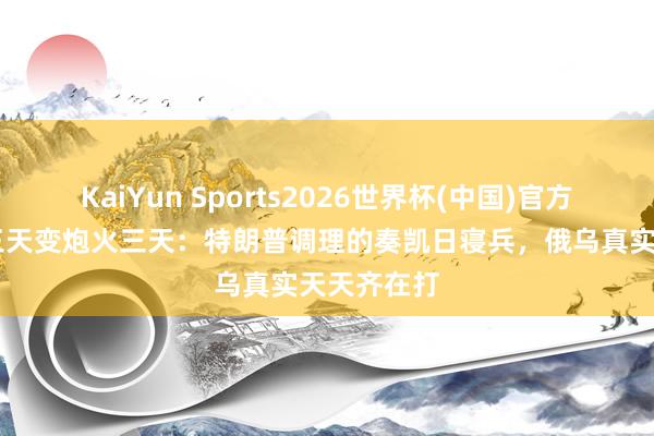 KaiYun Sports2026世界杯(中国)官方网站 寝兵三天变炮火三天：特朗普调理的奏凯日寝兵，俄乌真实天天齐在打
