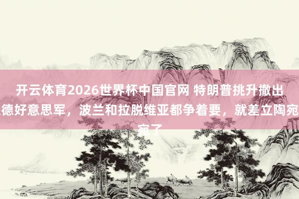 开云体育2026世界杯中国官网 特朗普挑升撤出驻德好意思军，波兰和拉脱维亚都争着要，就差立陶宛了