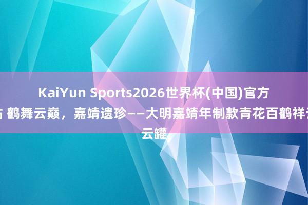 KaiYun Sports2026世界杯(中国)官方网站 鹤舞云巅，嘉靖遗珍——大明嘉靖年制款青花百鹤祥云罐