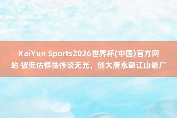KaiYun Sports2026世界杯(中国)官方网站 被低估恇怯惨淡无光，创大唐永徽江山最广