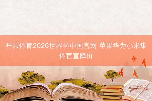 开云体育2026世界杯中国官网 苹果华为小米集体官宣降价