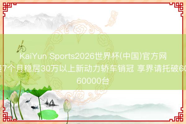 KaiYun Sports2026世界杯(中国)官方网站 相接7个月稳居30万以上新动力轿车销冠 享界请托破60000台