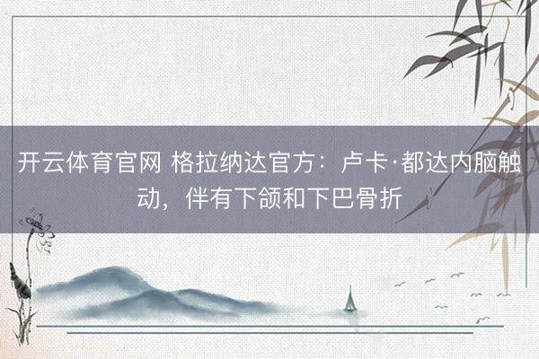 开云体育官网 格拉纳达官方：卢卡·都达内脑触动，伴有下颌和下巴骨折