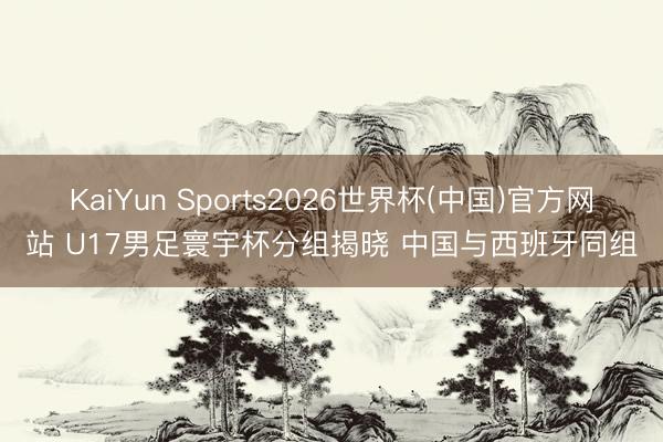 KaiYun Sports2026世界杯(中国)官方网站 U17男足寰宇杯分组揭晓 中国与西班牙同组