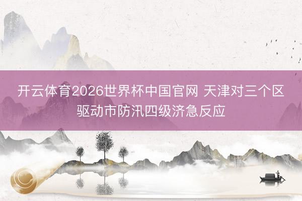 开云体育2026世界杯中国官网 天津对三个区驱动市防汛四级济急反应