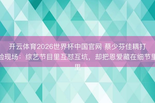 开云体育2026世界杯中国官网 蔡少芬佳耦打脸现场：综艺节目里互怼互坑，却把恩爱藏在细节里
