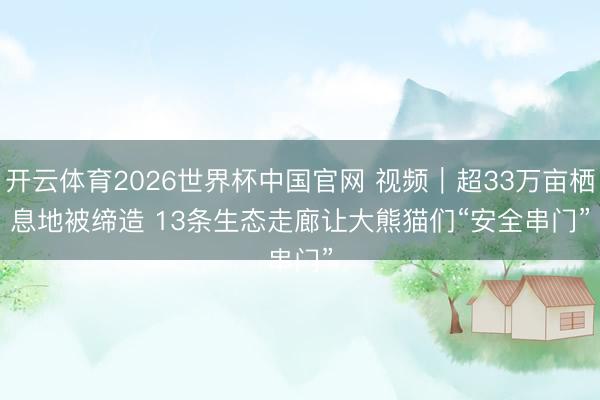 开云体育2026世界杯中国官网 视频｜超33万亩栖息地被缔造 13条生态走廊让大熊猫们“安全串门”