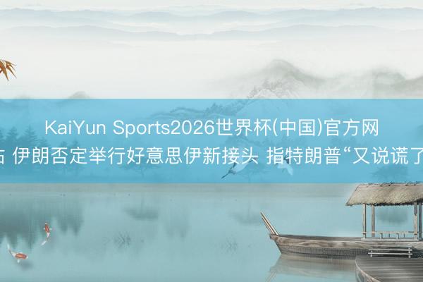 KaiYun Sports2026世界杯(中国)官方网站 伊朗否定举行好意思伊新接头 指特朗普“又说谎了”