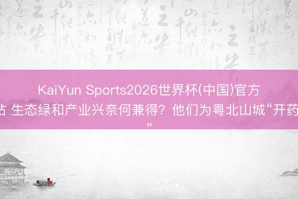 KaiYun Sports2026世界杯(中国)官方网站 生态绿和产业兴奈何兼得？他们为粤北山城“开药方”